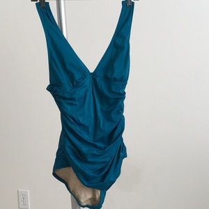 JCrew one piece swimsuit (teal; sz 8) EUC